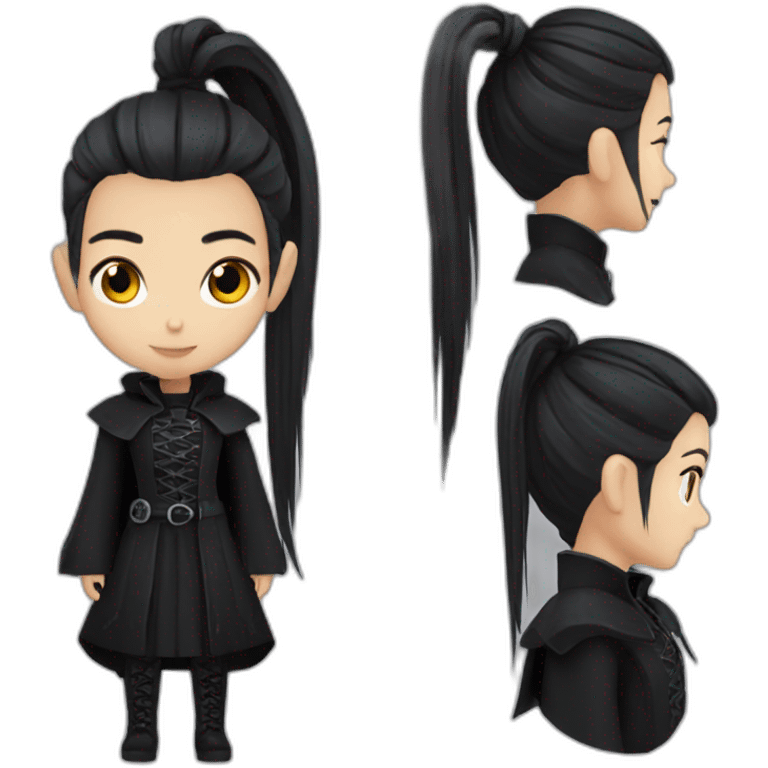 goth warlock girl ponytail emoji