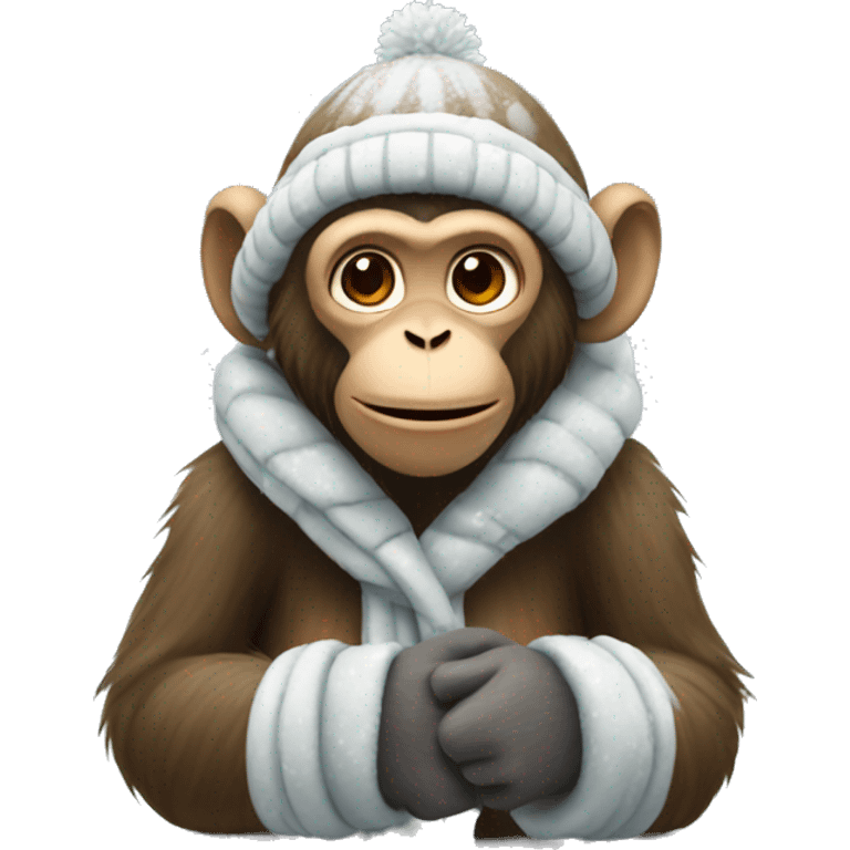 Monkey in winter emoji