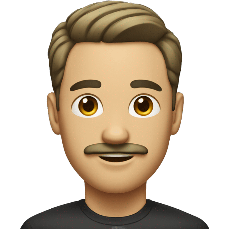 Man with a square mustache and a short slicked back haircut emoji