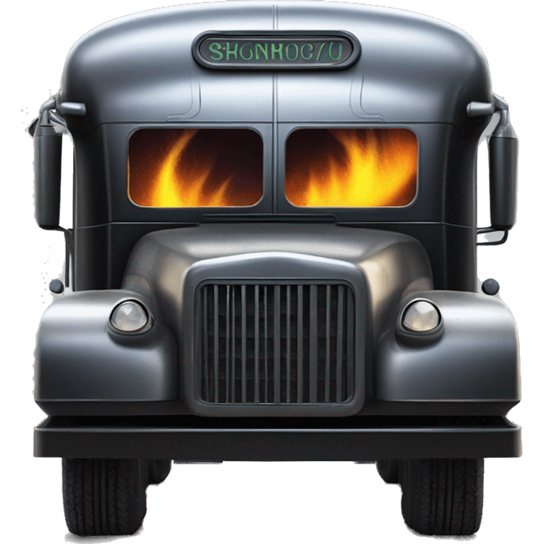 Darth Vader’s armored 1936 school bus with holographic horizontal flames  emoji