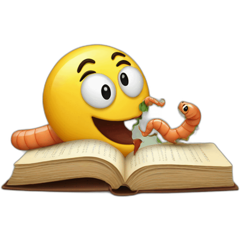 Book eating worm emoji