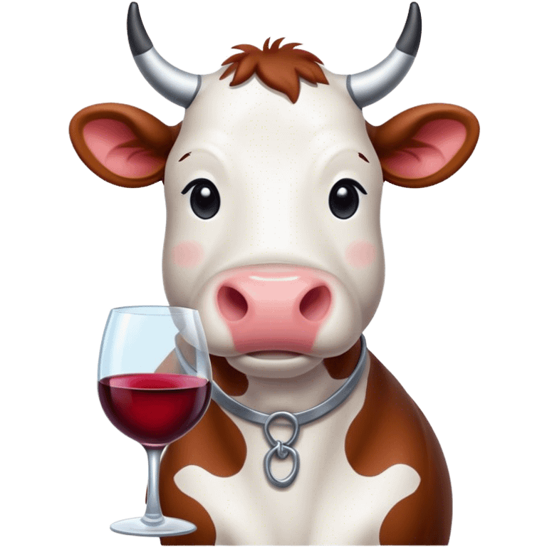 Cow who drinks wine emoji