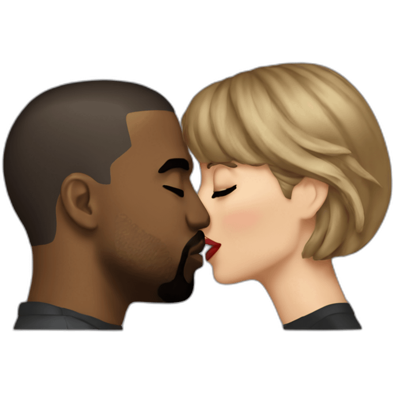 kanye and taylor swift kissing emoji