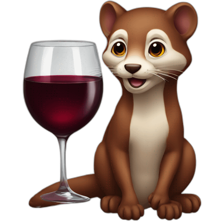 Weasel drink red wine emoji