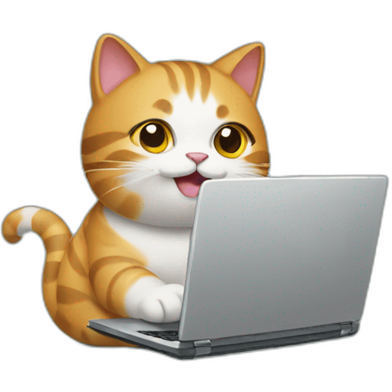 cat holding laptop emoji