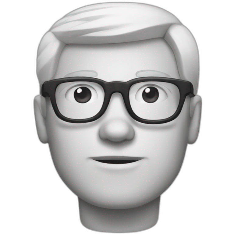 white guy with spectacles and dark hairs emoji