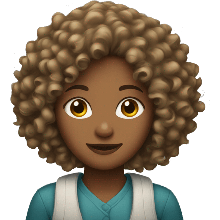 Curly hair woman emoji