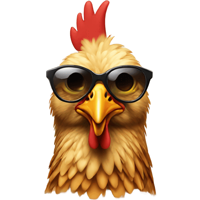 Chicken wearing sunglasses emoji