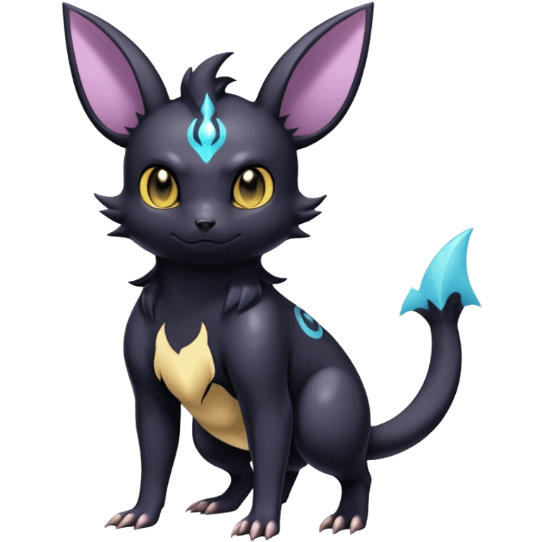 Shiny Dark Noibat-Umbreon-Nidorino-fusion-hybrid full body emoji