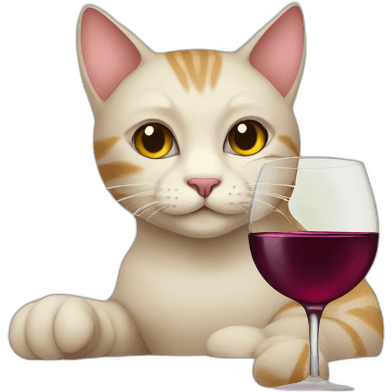 Cat drinks wine emoji