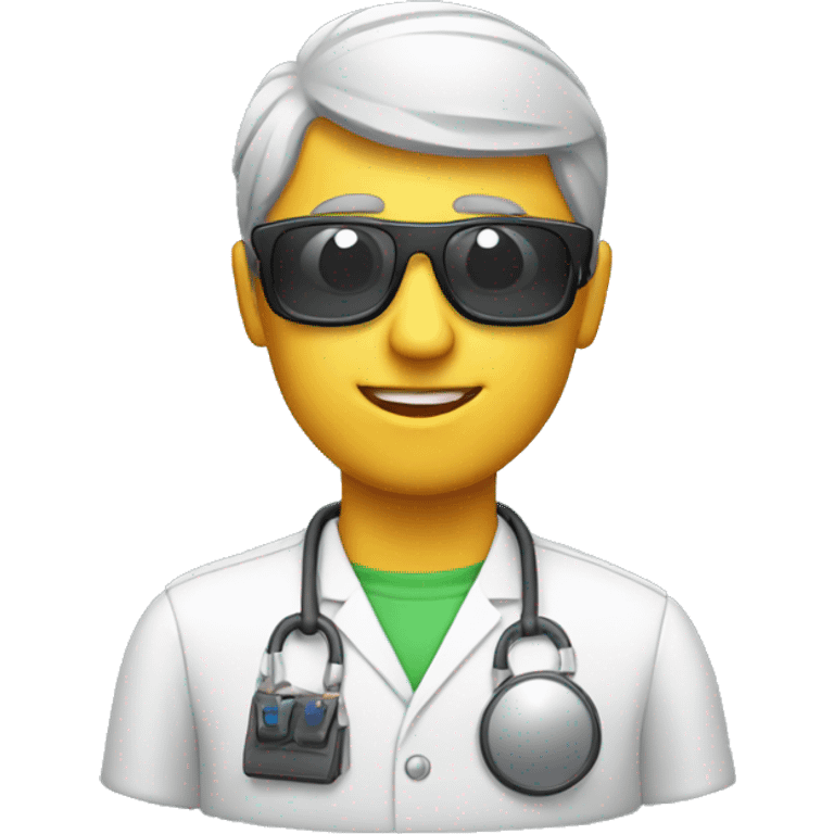 man technologist with sunglasse emoji