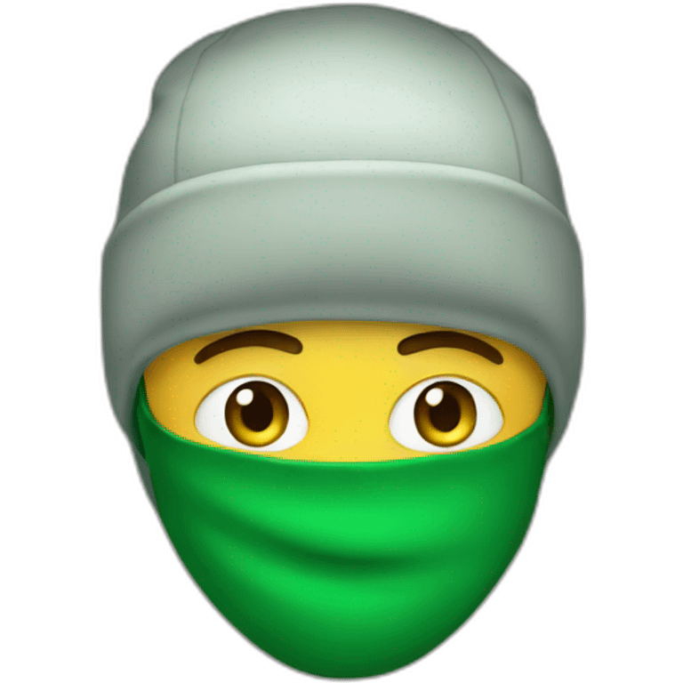 irish man wearing a ski mask on his head emoji