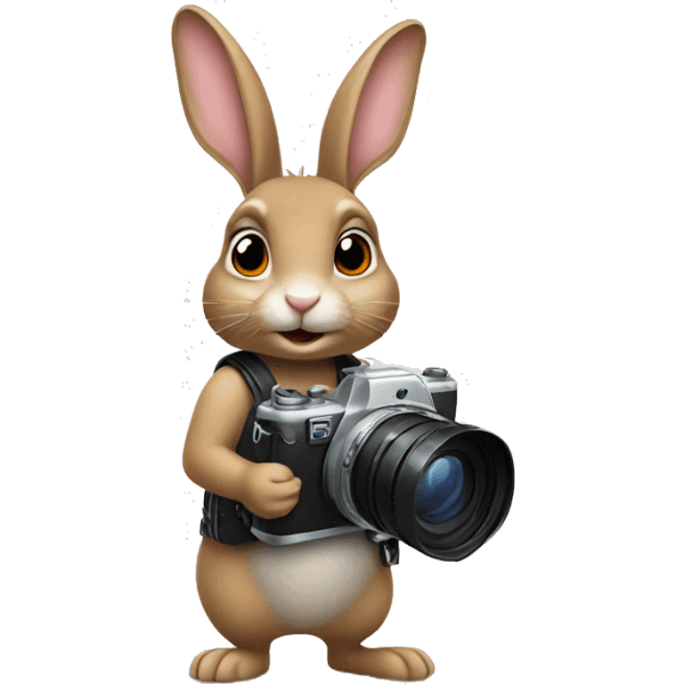 rabbit holding a camera emoji