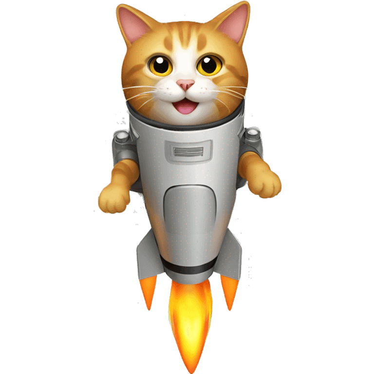 cat on rocket emoji