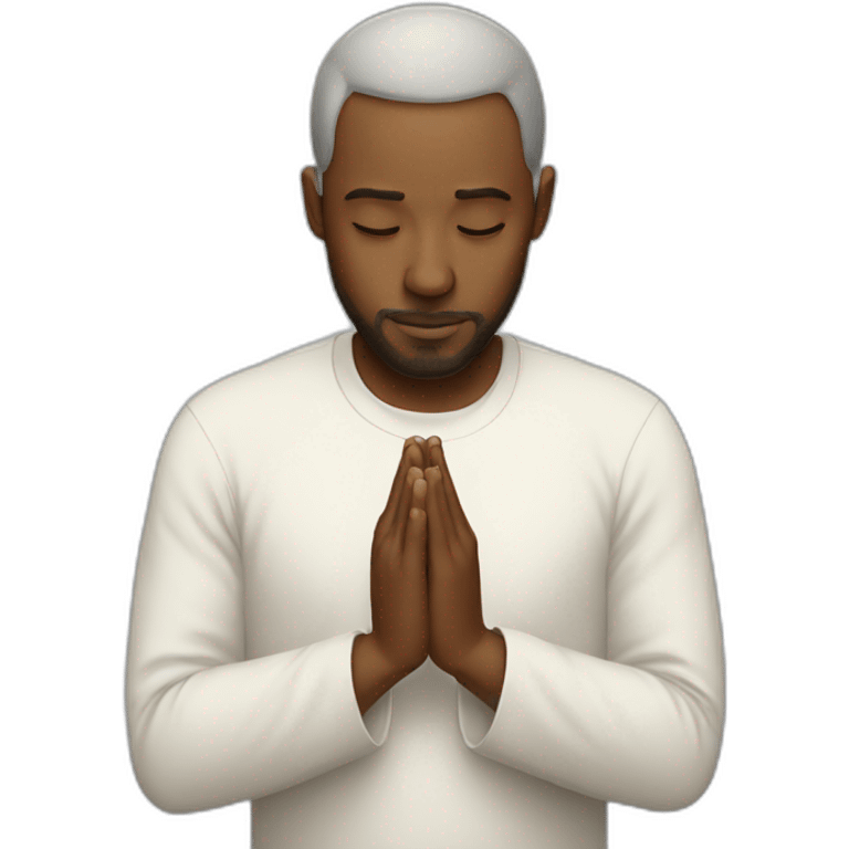 white man praying emoji