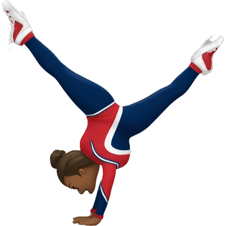 cheerleader doing a toe touch  emoji