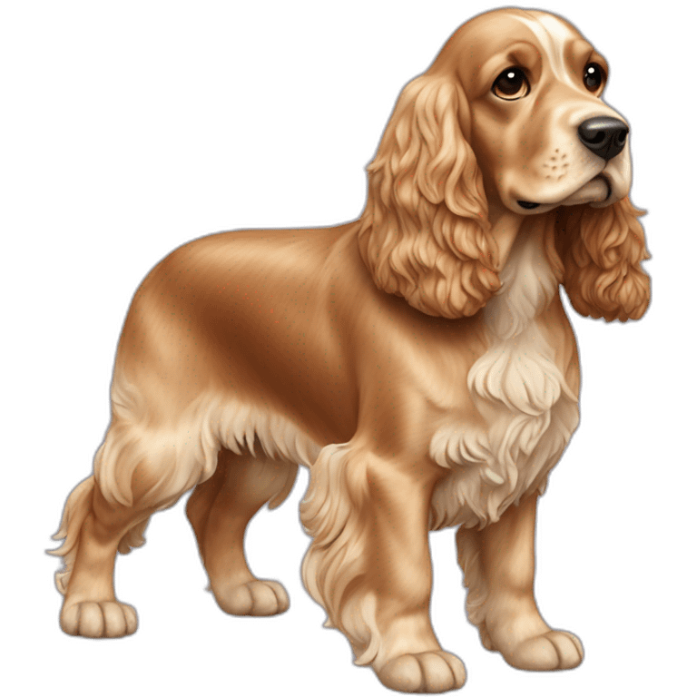 Dog-golden-english-cocker-spaniel-full-body emoji