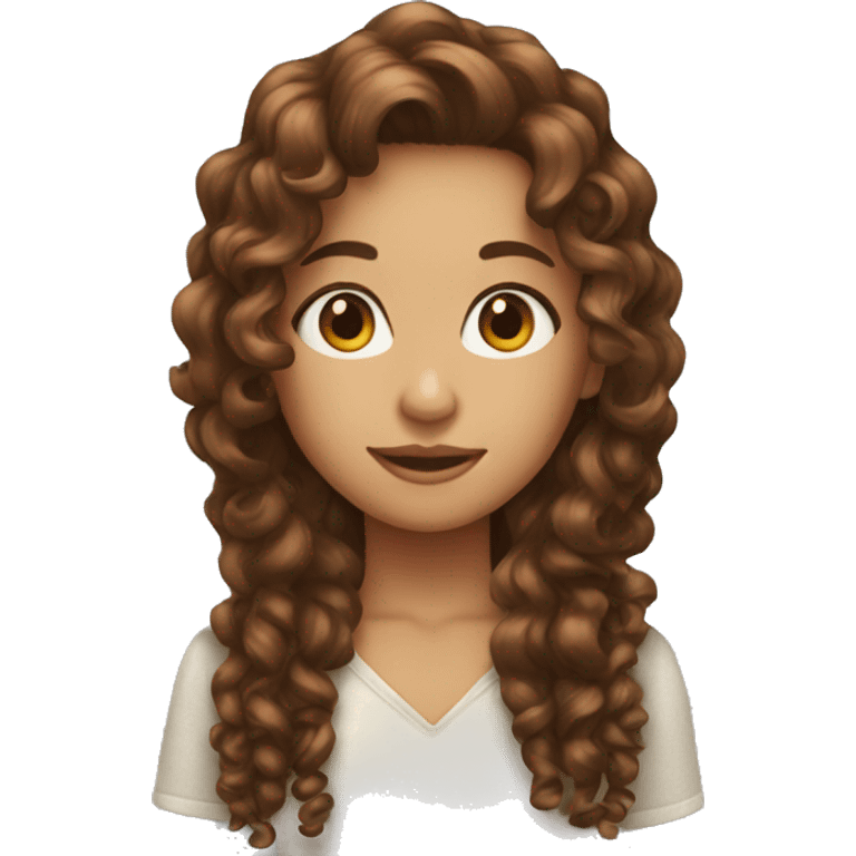 Girl with brown curli hair emoji