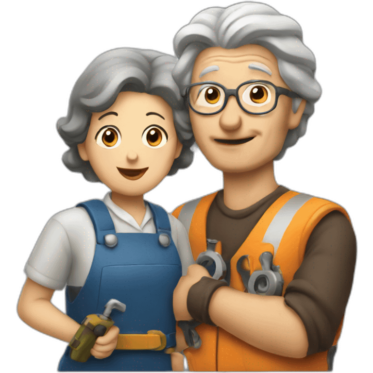 old woman teaching mechanic emoji