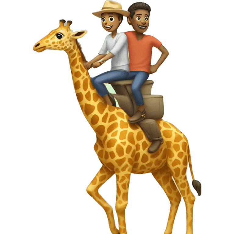 humans riding giraffes emoji