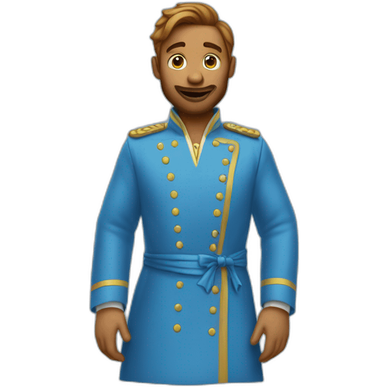 Un roux dans une robe bleue emoji