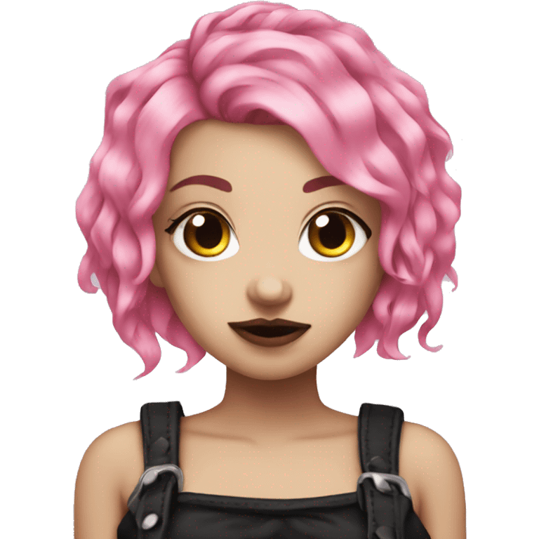 Pink hair goth girl emoji