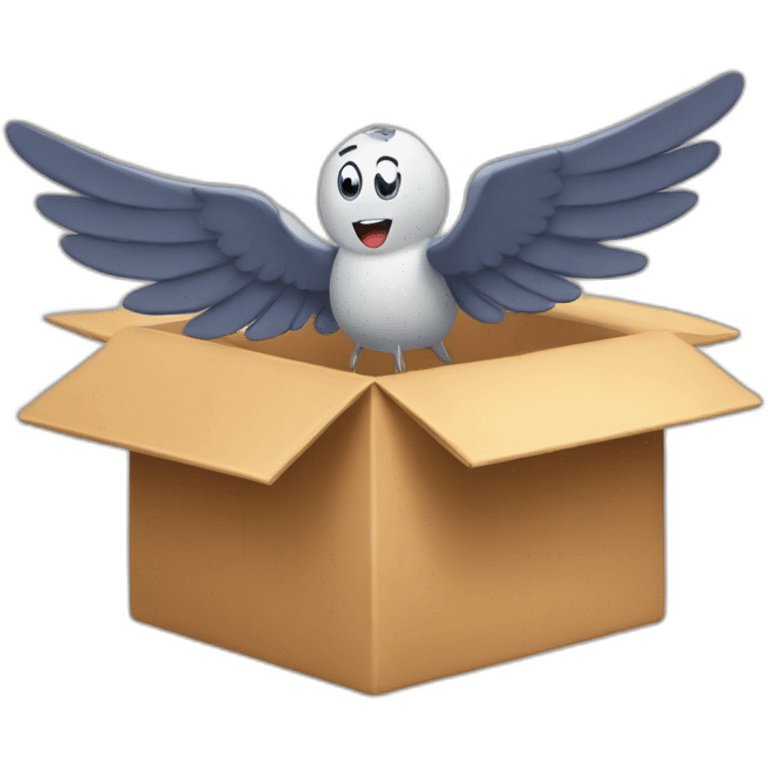 flying box with wings emoji