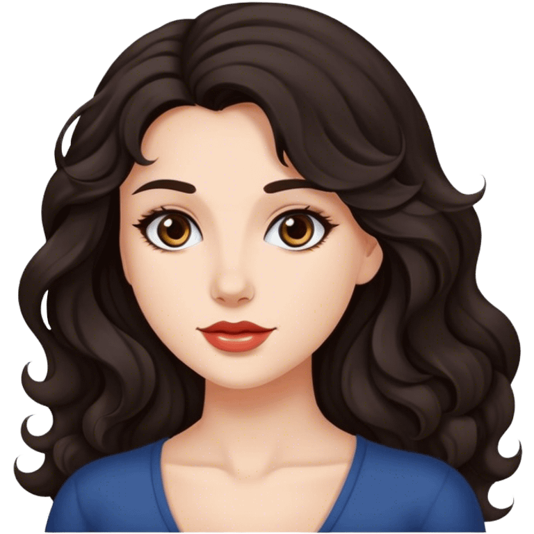 Beautiful woman with dark wavy hair smh emoji