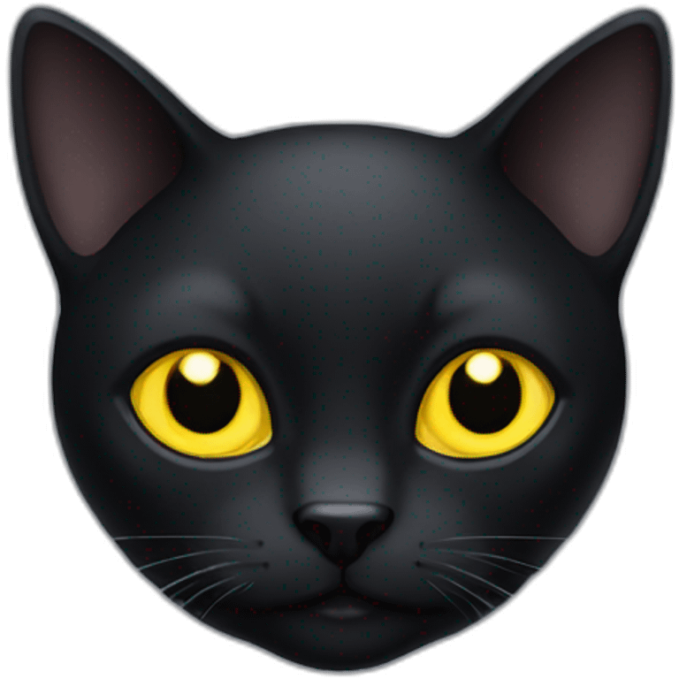 Black Cat with yellow eyes emoji