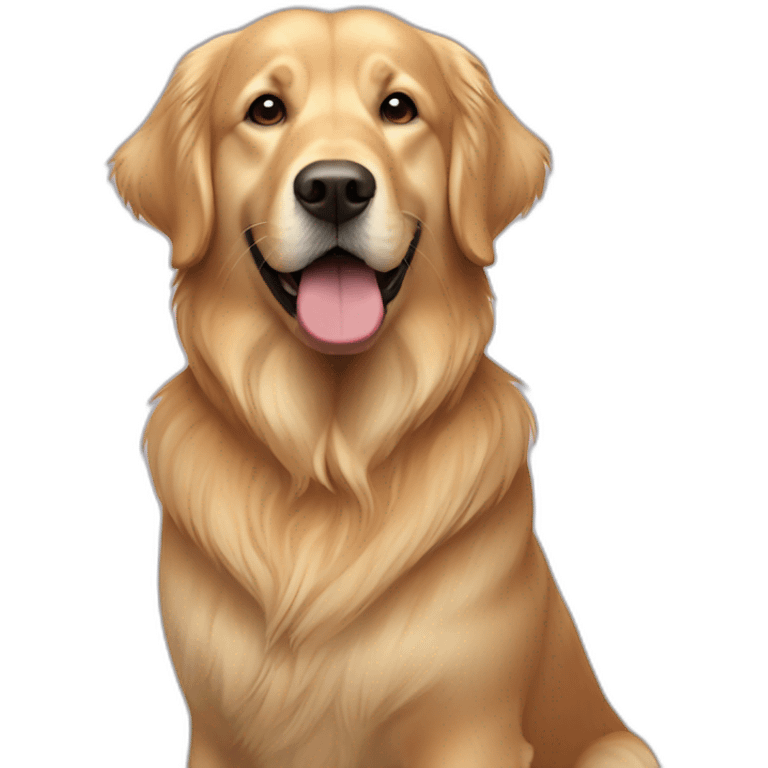 Cœur avec un Golden retriver  emoji