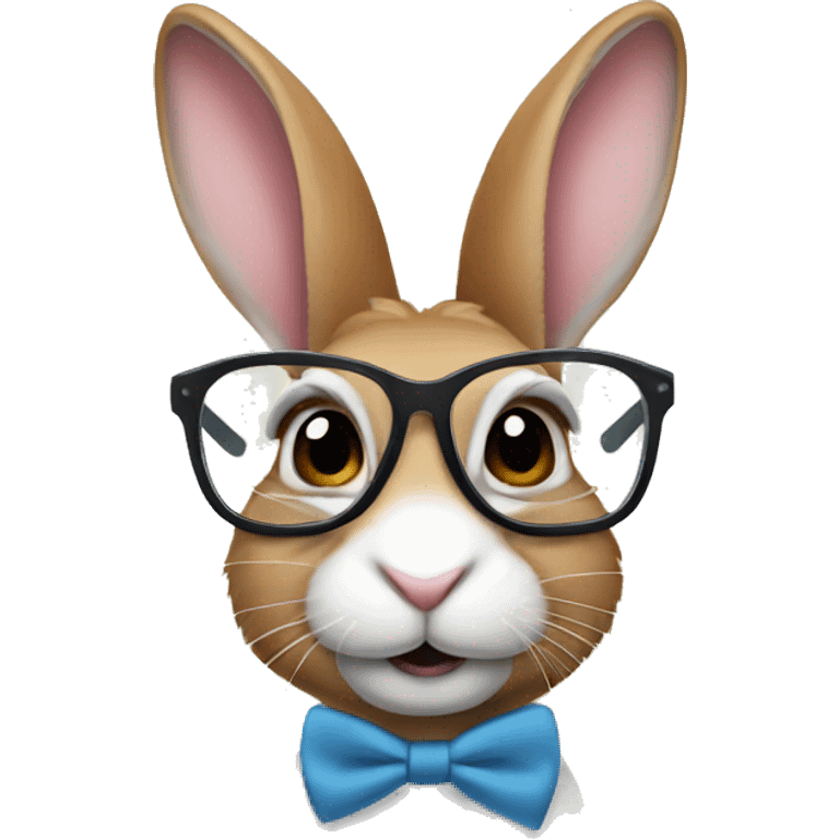 rabbit wearing nerd glasses emoji