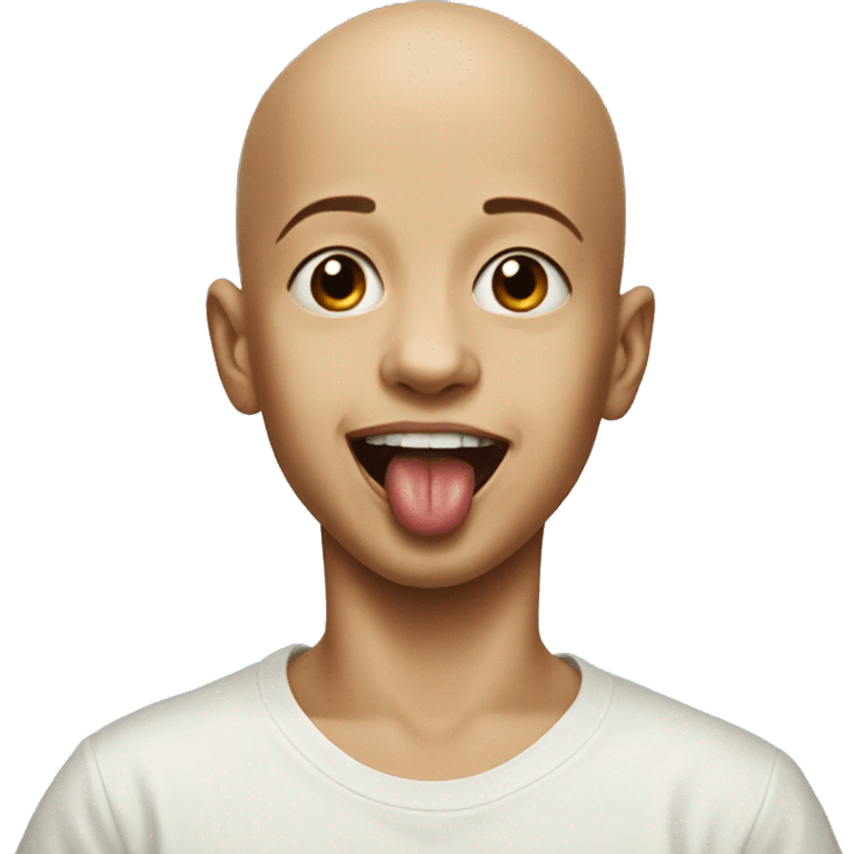 bald meme portrait of boy with tongue out emoji