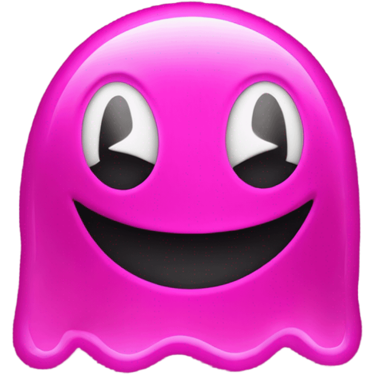 Neon pink Pac-Man ghost emoji