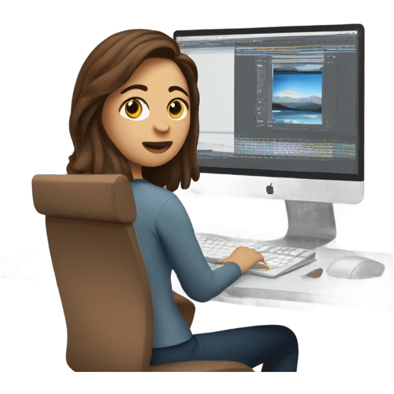 video editor woman brown hair emoji