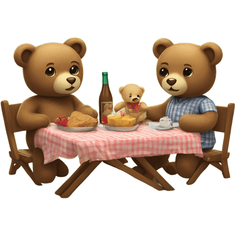 teddy bears having a picnic  emoji