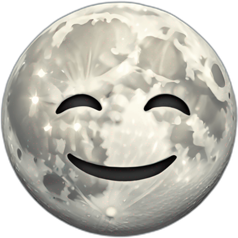 Smiling moon realistic emoji