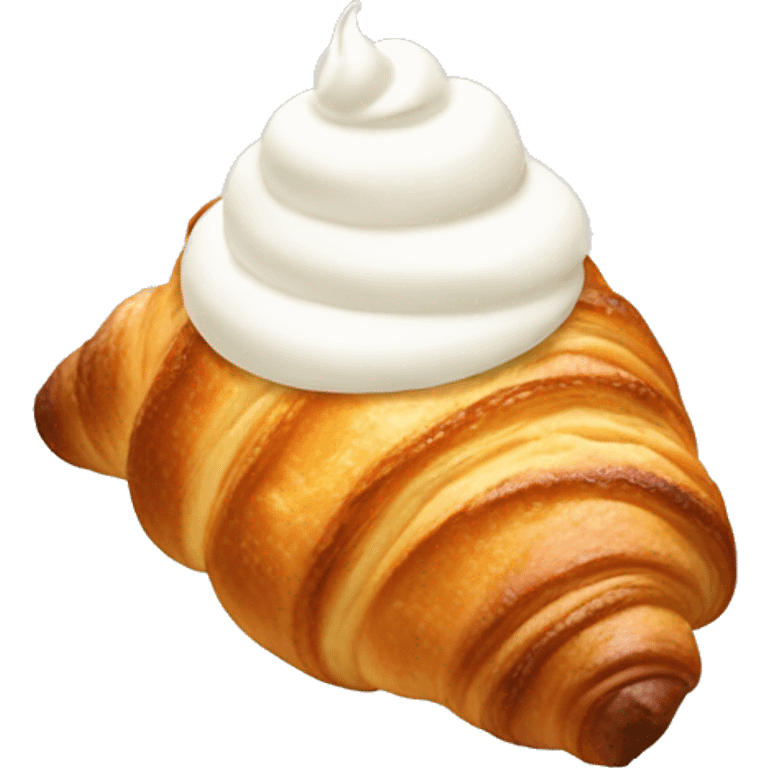 Croissant with whipped cream  emoji