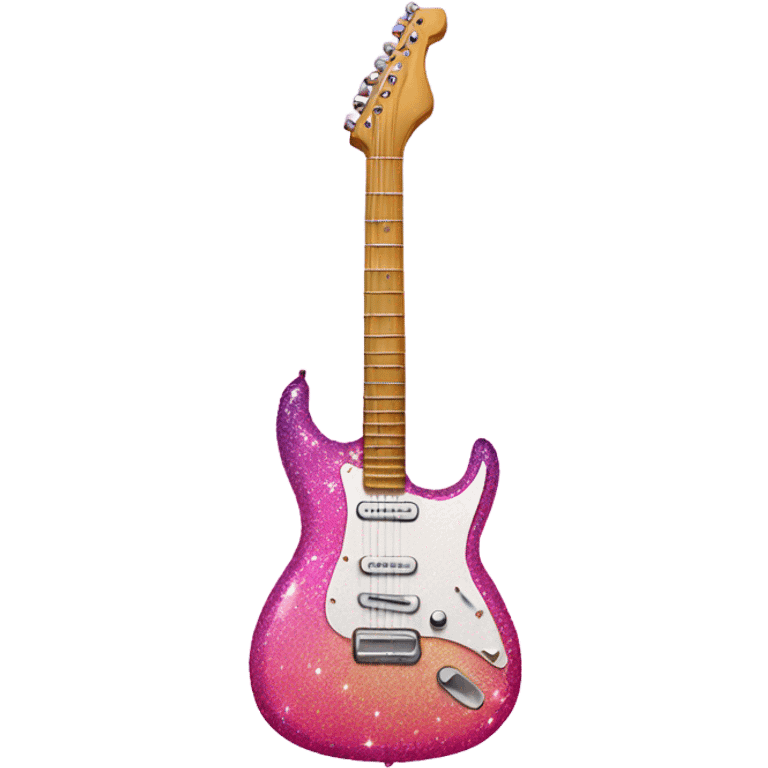 Pink ombre guitar with glitter  emoji