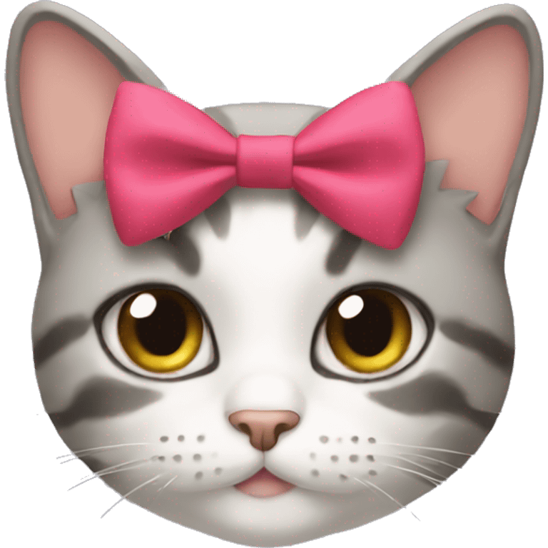 cat wearing bow emoji