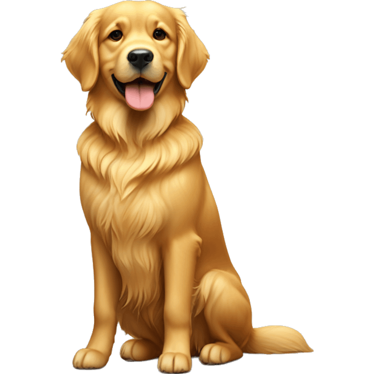 A golden retriever stands proudly  emoji