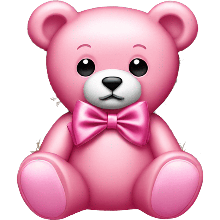 pink bow teddy bear solo with Louis Vuitton  emoji