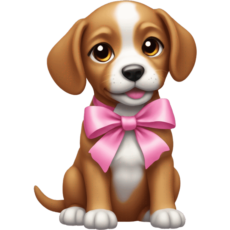 Puppy with pink bow emoji