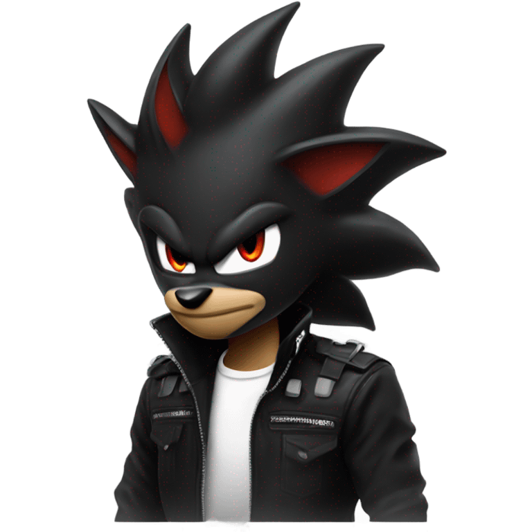 Shadow the hedgehog with rizz tongue  emoji