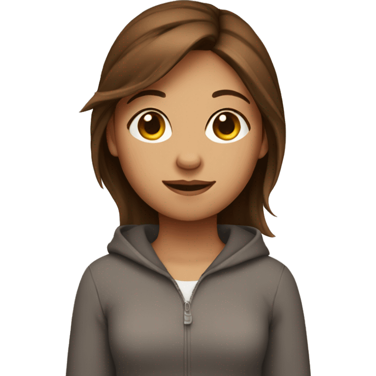 Comfy girl with brown hair emoji