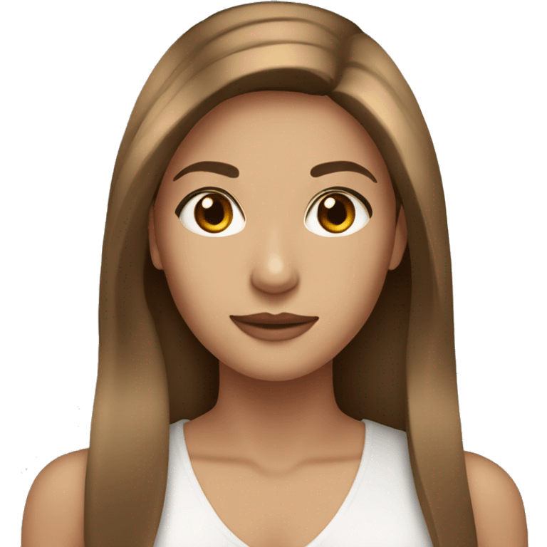 Beautiful woman, straight long light brown hair, brown eyes, christmas emoji