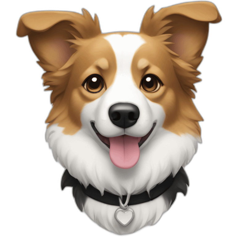 bordercollie mixed with a corgi, with black and white fur emoji