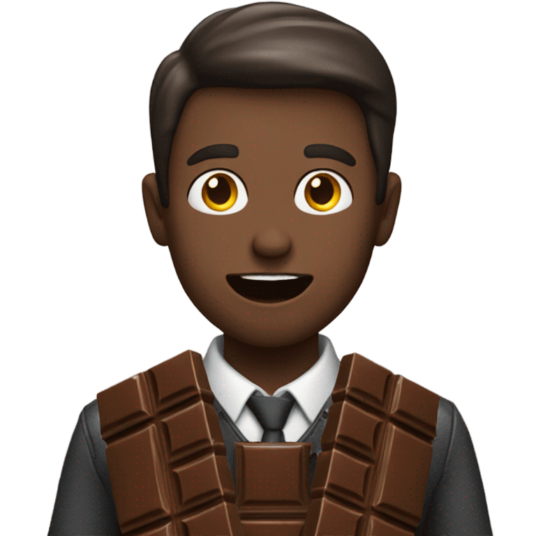 Man eating chocolate bar  emoji