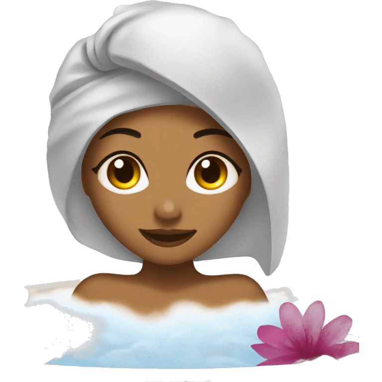 Girl relaxing in spa emoji