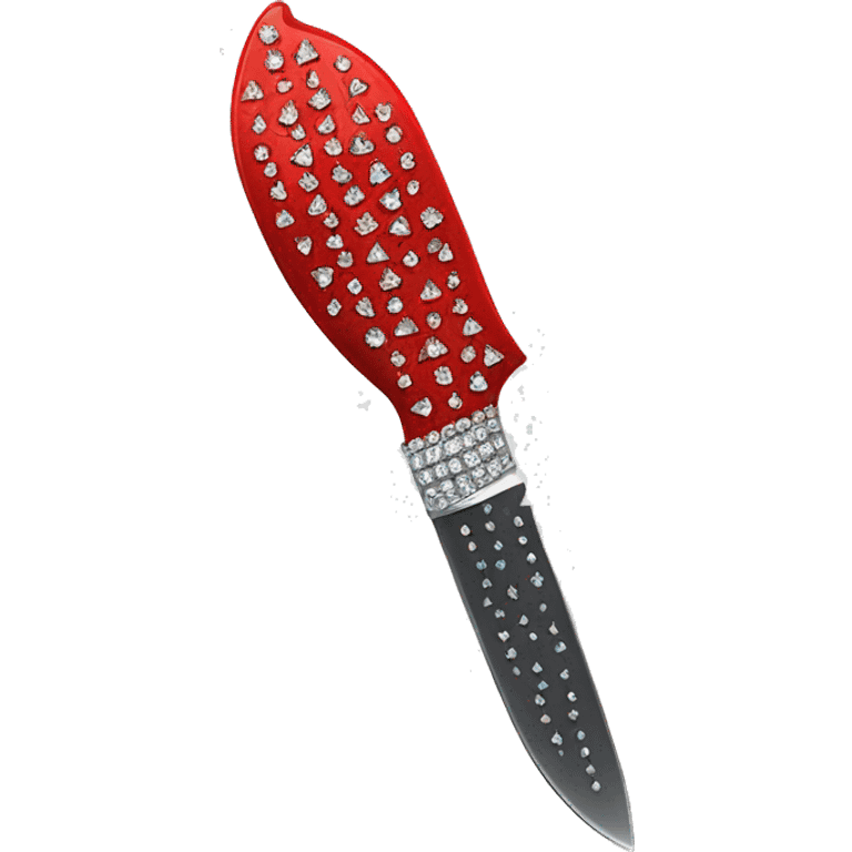 one red knife with rhinestones everywhere  emoji