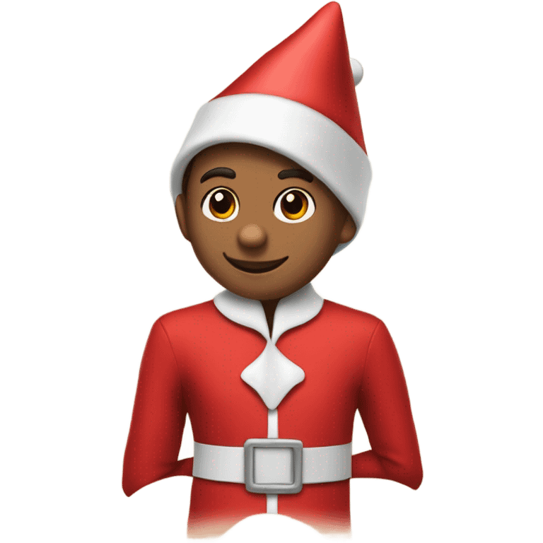 Elf on the shelf wearing a coatume emoji